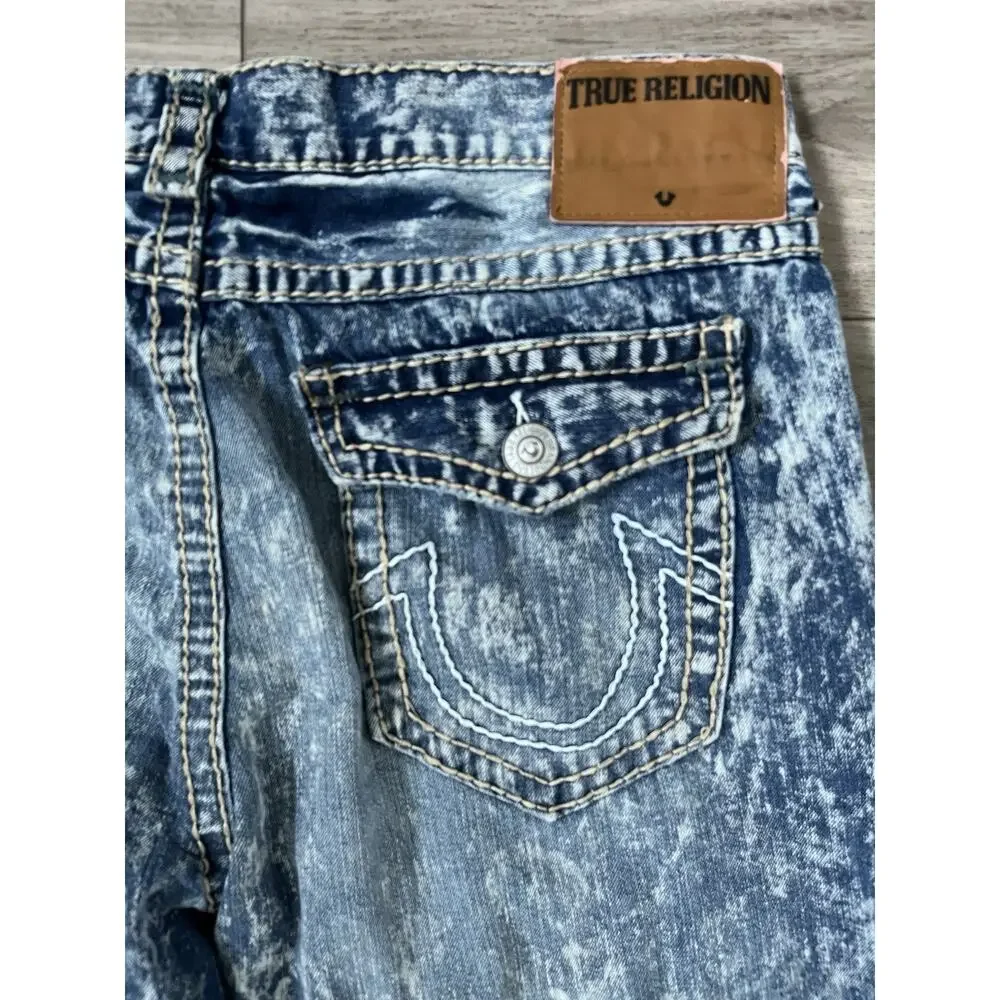 True Religion Ricky Super T Artist Lab Acid Wash Jeans Mens 40 Made in USA